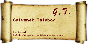 Galvanek Talabor névjegykártya